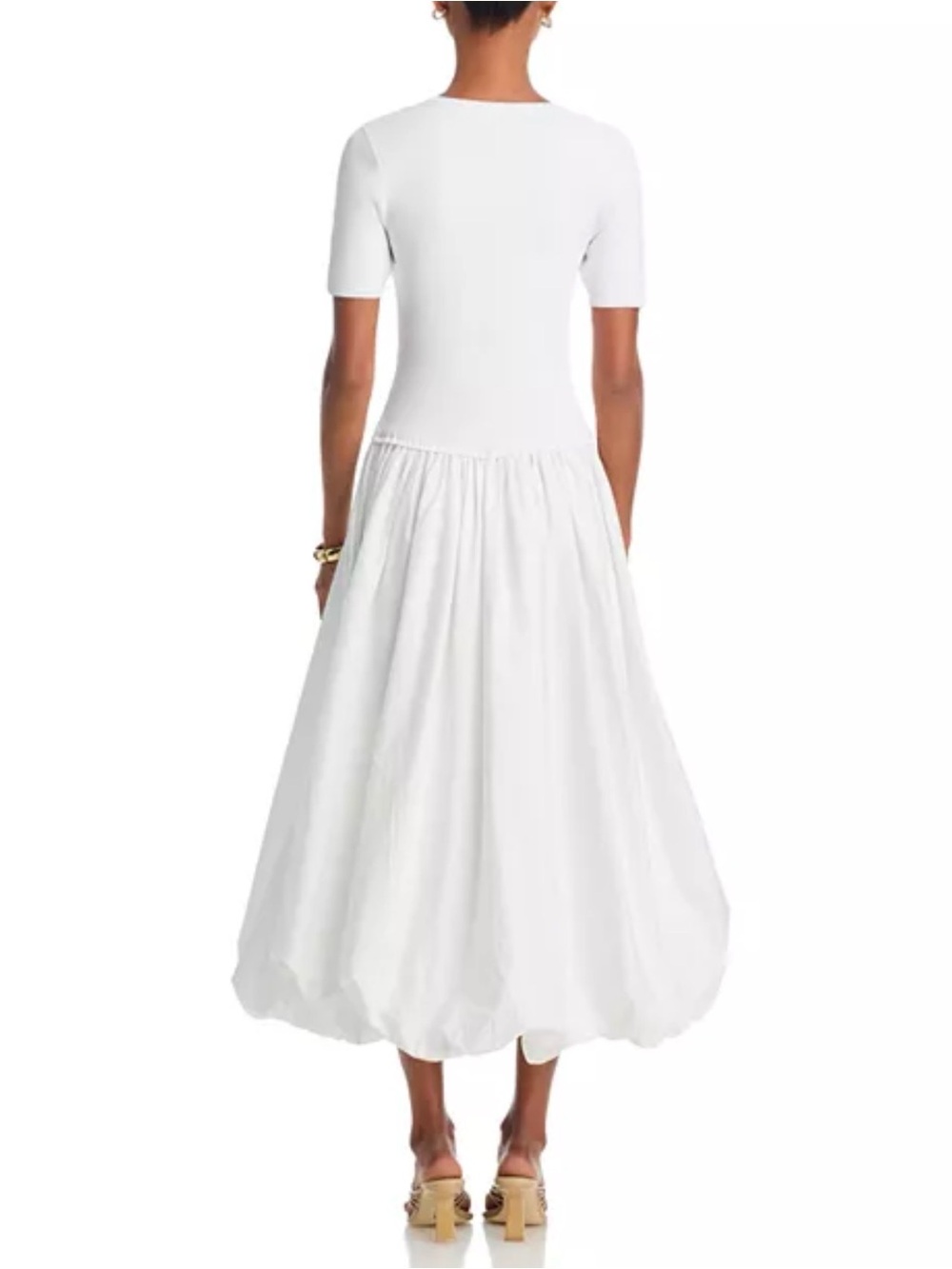 NWT Moon River Bubble Skirt Midi Dress in White Medium - Picture 13 of 15